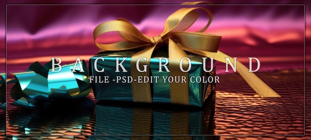 PSD gift wrapped in teal and gold