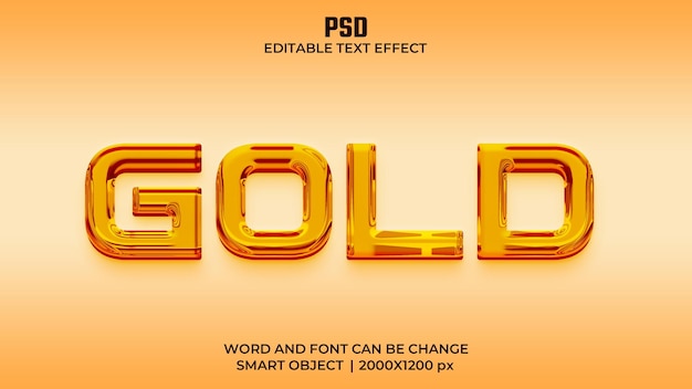 Gild 3d editable text effect style with background