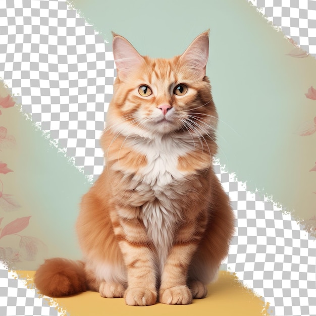 Ginger feline against transparent background