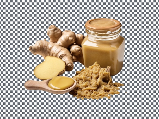 PSD ginger paste isolated on transparent background