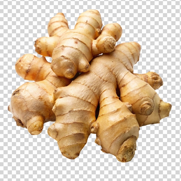 PSD ginger with slice on transparent background