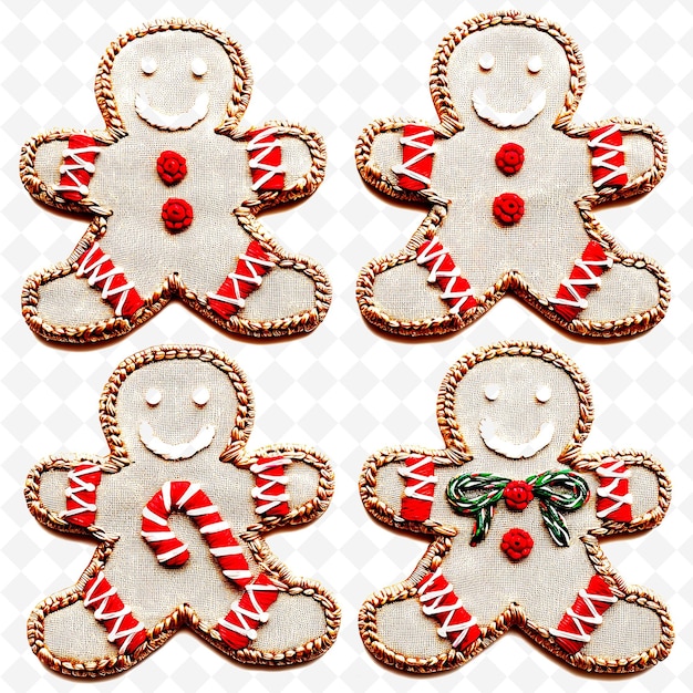 PSD a gingerbread man christmas cookie with a santa on the front