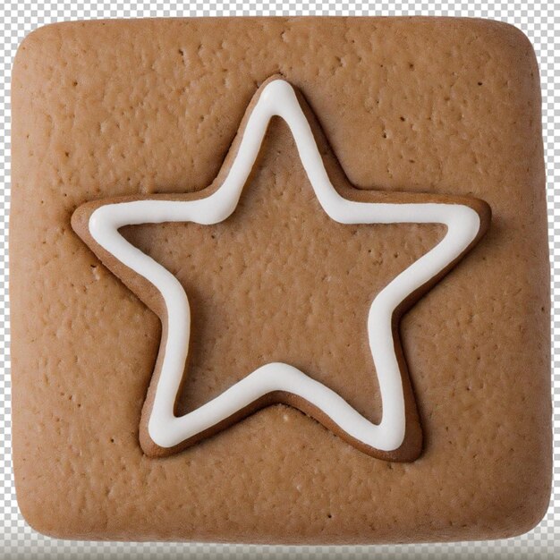 PSD gingerbread star isolated on transparent background