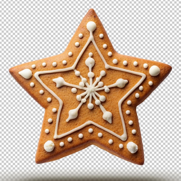 PSD gingerbread star isolated on transparent background