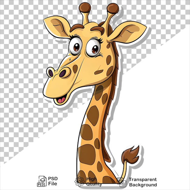 Giraffe Character PNG Isolated on Clear Background