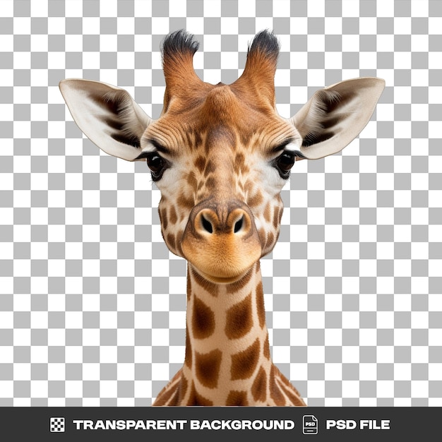 Giraffe head isolated on white background