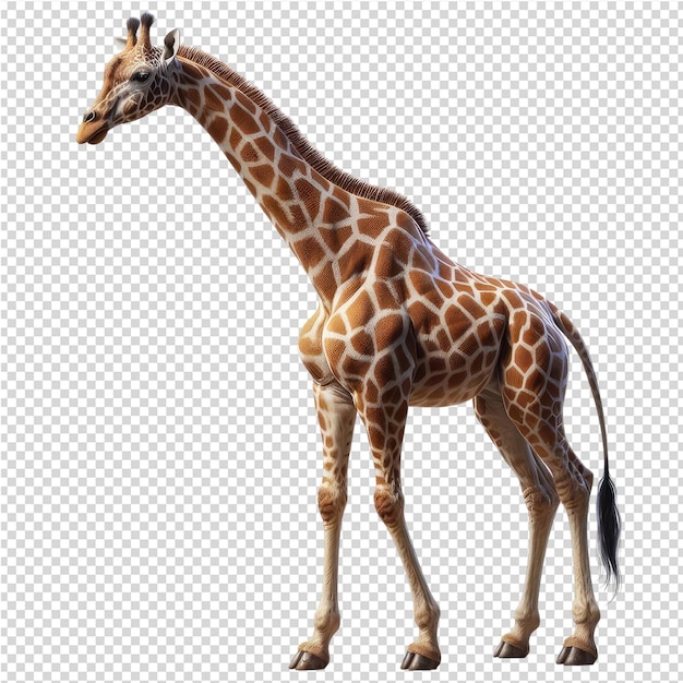 a giraffe is standing on a grid with a white background