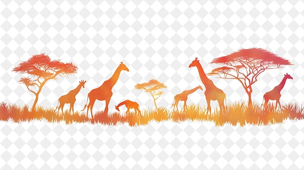 giraffes and giraffes in the grass