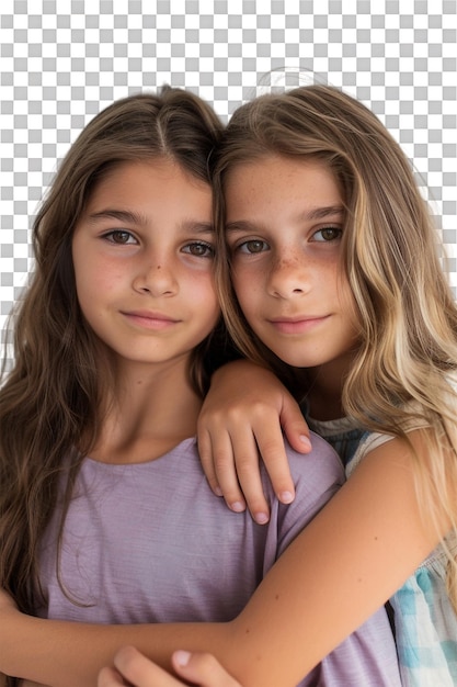 PSD girl best friends isolated on transparent background