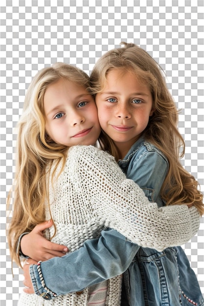 PSD girl best friends isolated on transparent background