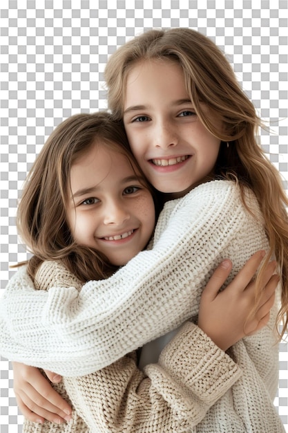 PSD girl best friends isolated on transparent background