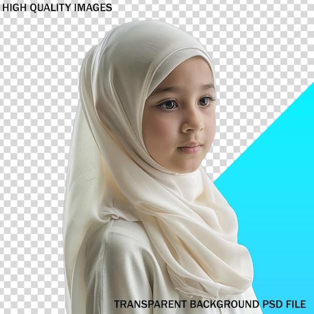 a girl in a hijab with a blue background