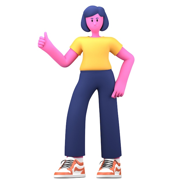 Girl Thumbs Up Activity Pose Creative