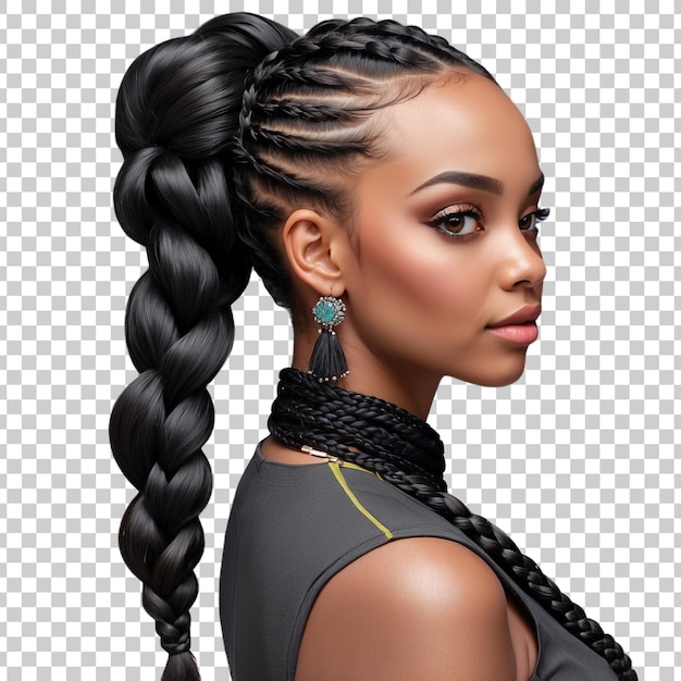 PSD a girl with braids and a braid is shown in this photo