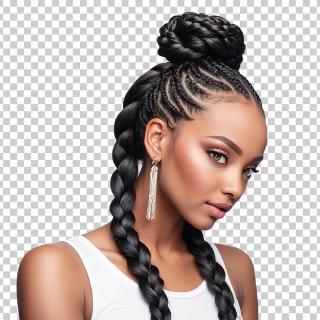 PSD a girl with braids and a braid is shown in this photo