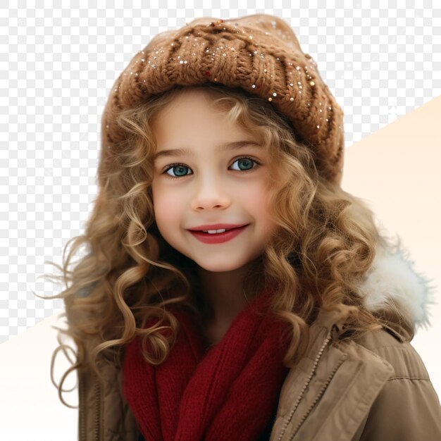 PSD a girl with a hat on and a scarf that says quot shes a girl quot