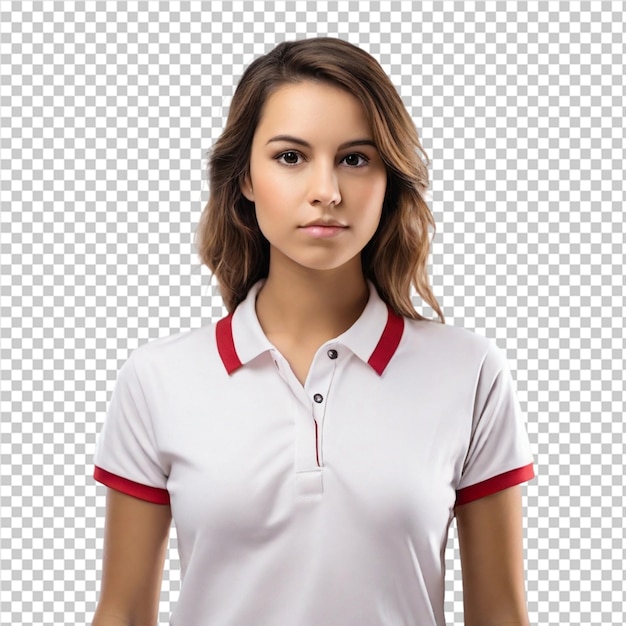 PSD a girl with a white shirt that says  shes a girl