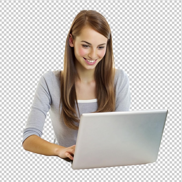 girl working online with laptop