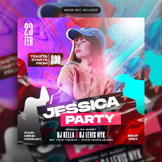 Girls Night Dj Party web banner template