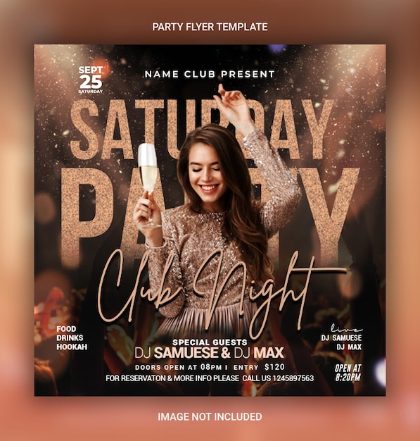 Girls Special Saturday Night Party Flyer Designs Template