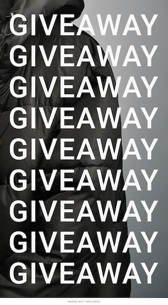 GIVE AWAY Black JACKET Fashion SALE social media instagram stories template psd design