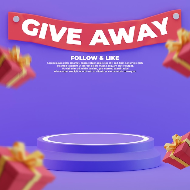 Give away contest social media promotion post template