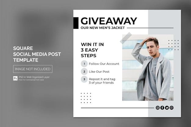 Give Away Social Media Post or Square Web Banner Template