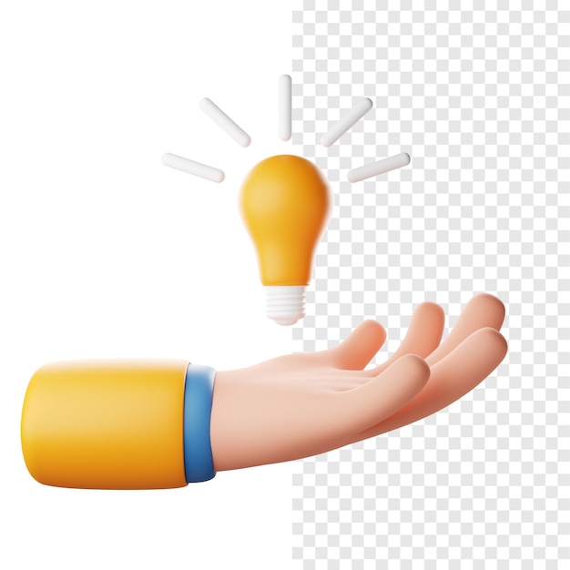 Give Idea Hand Gesture 3d Icon Illustration