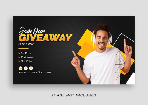 Giveaway business promotional web banner or youtube thumbnail