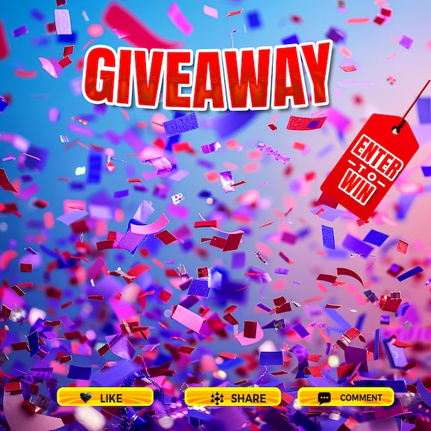 PSD giveaway contest social media banner template