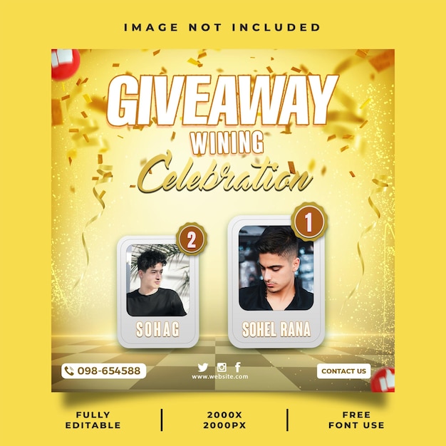 Giveaway Contest Winner Banners for Instagram and Facebook