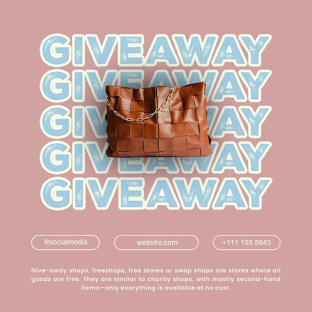 Giveaway PSD Instagram Post Template design social media layout template giveaway store