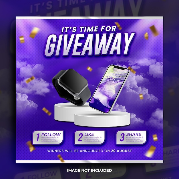 Giveaway social media template