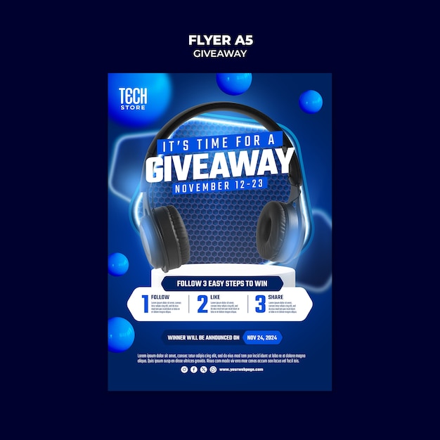 PSD giveaway template design