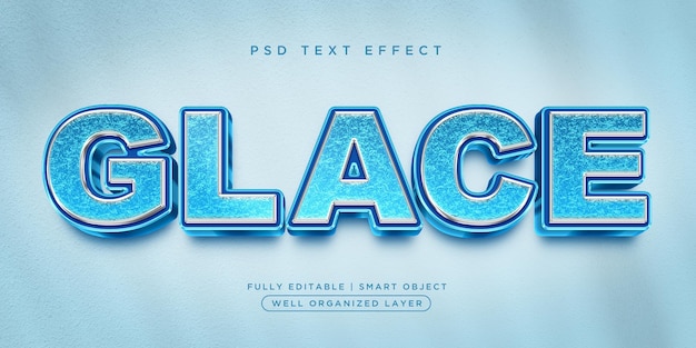 Glace 3d style text effect