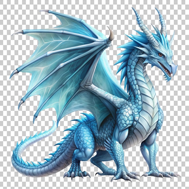 glacier dragon on transparent background