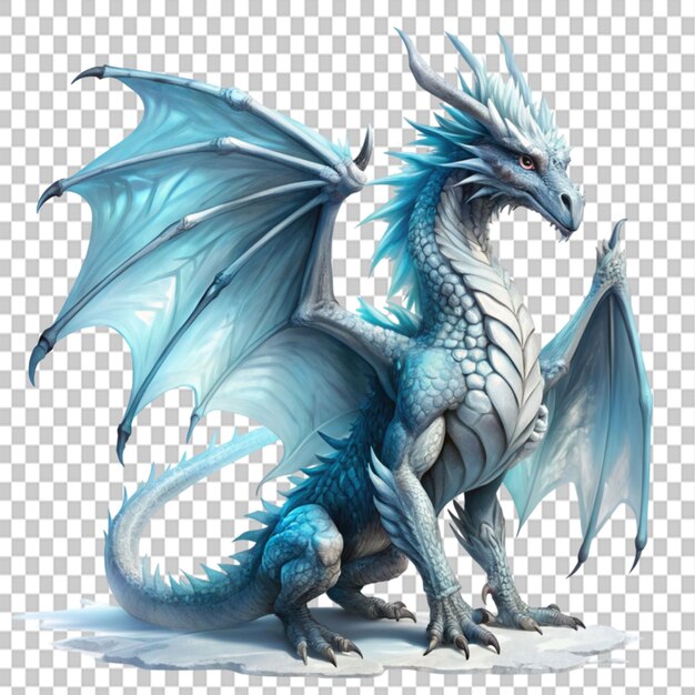 glacier dragon on transparent background