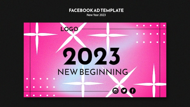 Glamorous new year celebration facebook template