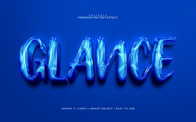 Glance 3d editable premium psd text effect