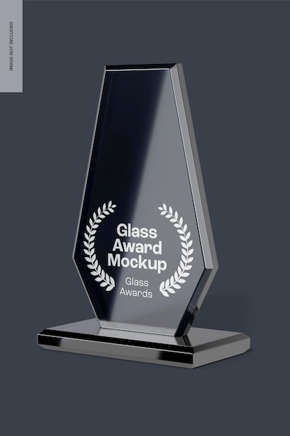 Glass Award Mockup, Right View