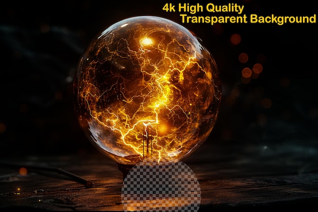 a glass ball with a black and white checkered base that says high quality fine quality fine quality