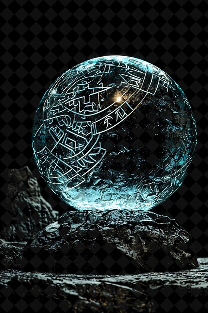 PSD a glass ball with the word numerals on it