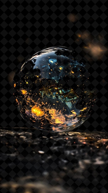 a glass ball with the world on it