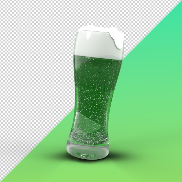 Glass of beer icon st patrick's day symbol 3d render., PSD File