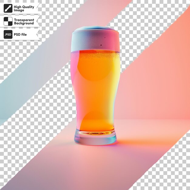 PSD a glass of beer with a colorful label that says quot the time of 5 00 quot