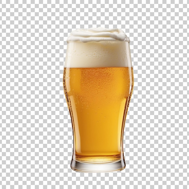 a glass of beer with the words beer on it Isolated on Transparent Background