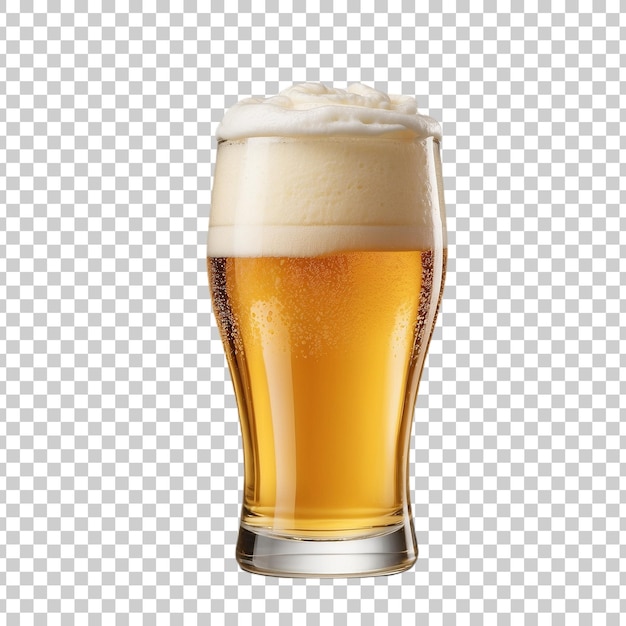 PSD a glass of beer with the words beer on it isolated on transparent background