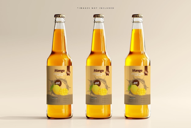 Glass Beverage Bottles Mockup