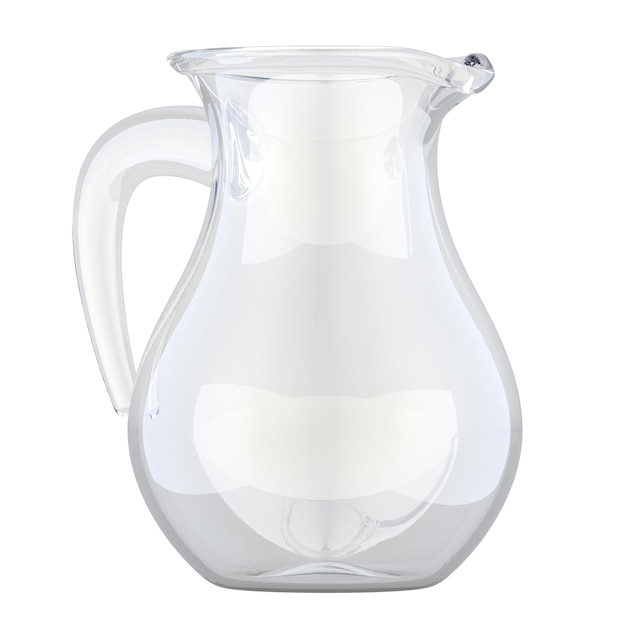 Glass Beverage Pitcher Clear 3D rendering isolated on transparent background