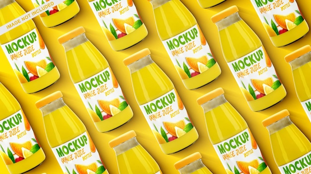 Glass Bottle of Juice Mockup